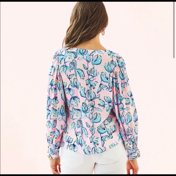 NWT Lilly Pulitzer Maisel Silk Top - Picture 3 of 4